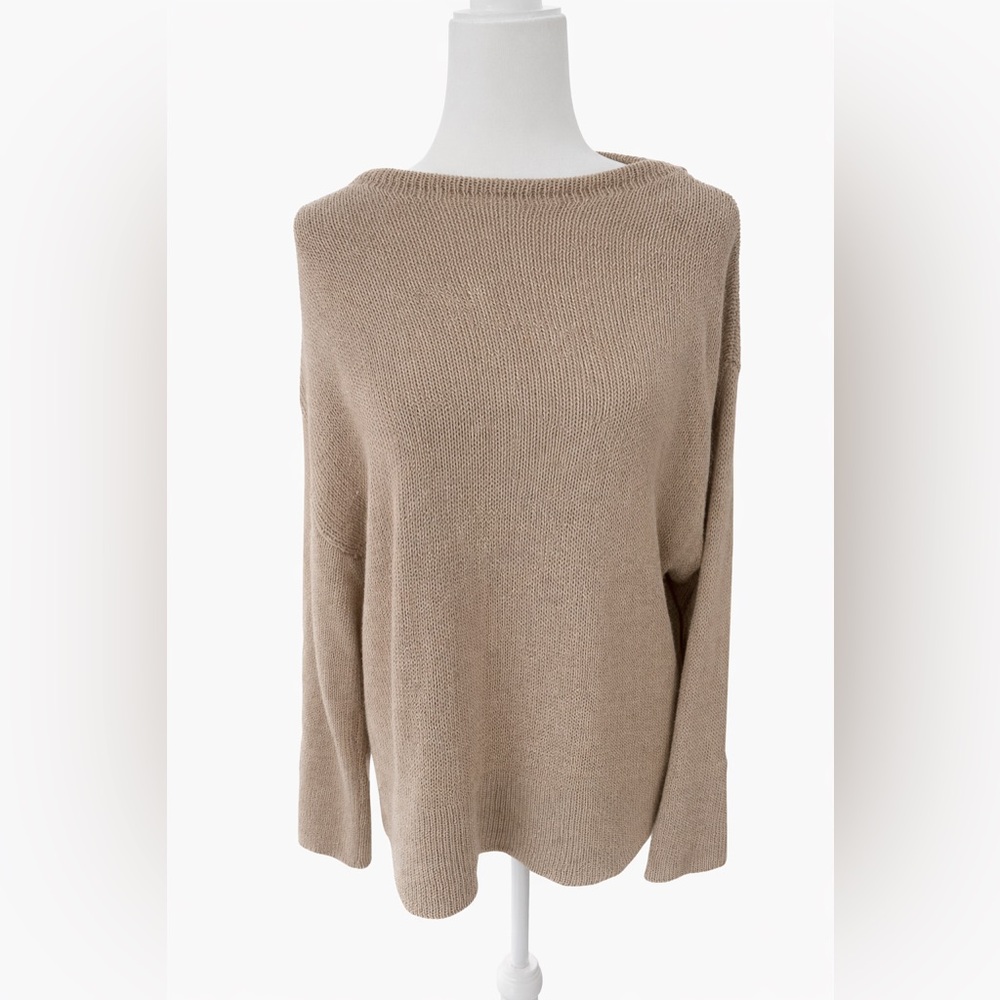Zara Women's Beige Crew Neck Sweater